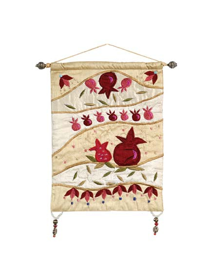 Red Pomegranates Chamsa Small Wall Hanging