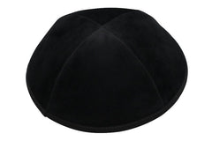 Black Velvet Yarmulka - 4 Parts With Rim