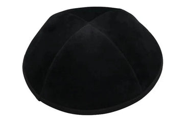 Israeli's Black Washable Yarmulka 4 Part With Rim