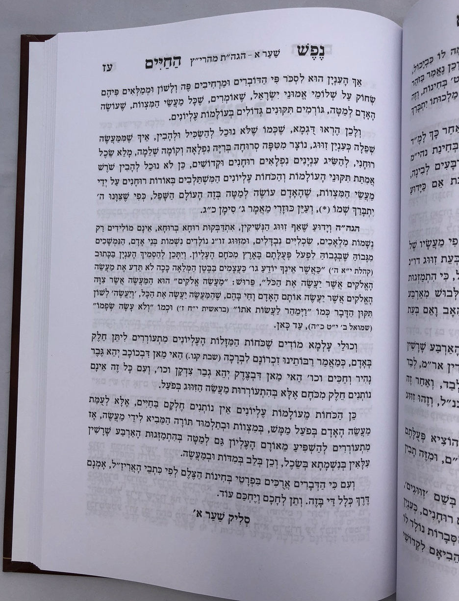 נפש החיים מחולק לפי סדר לוח הלימוד יומי (BK-NHMC)