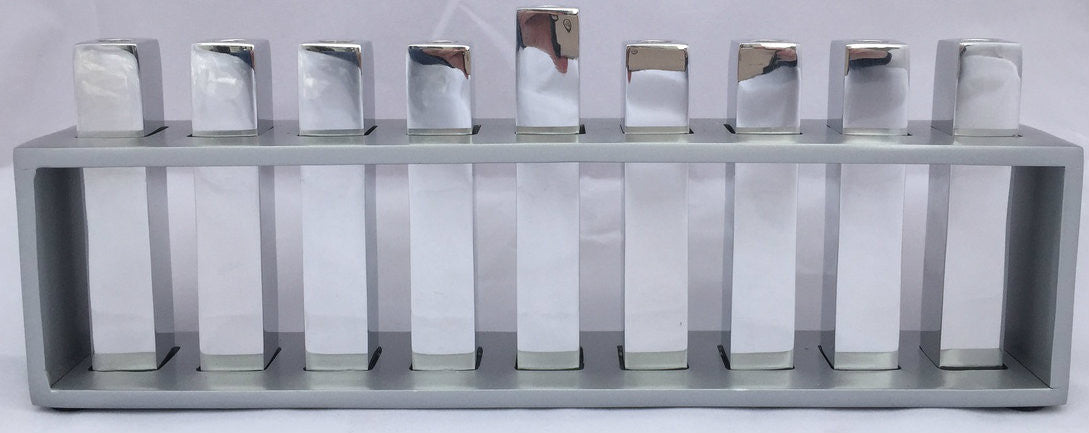 Emanuel Frame & Branches Menorah-- Silver (EM-HN1)