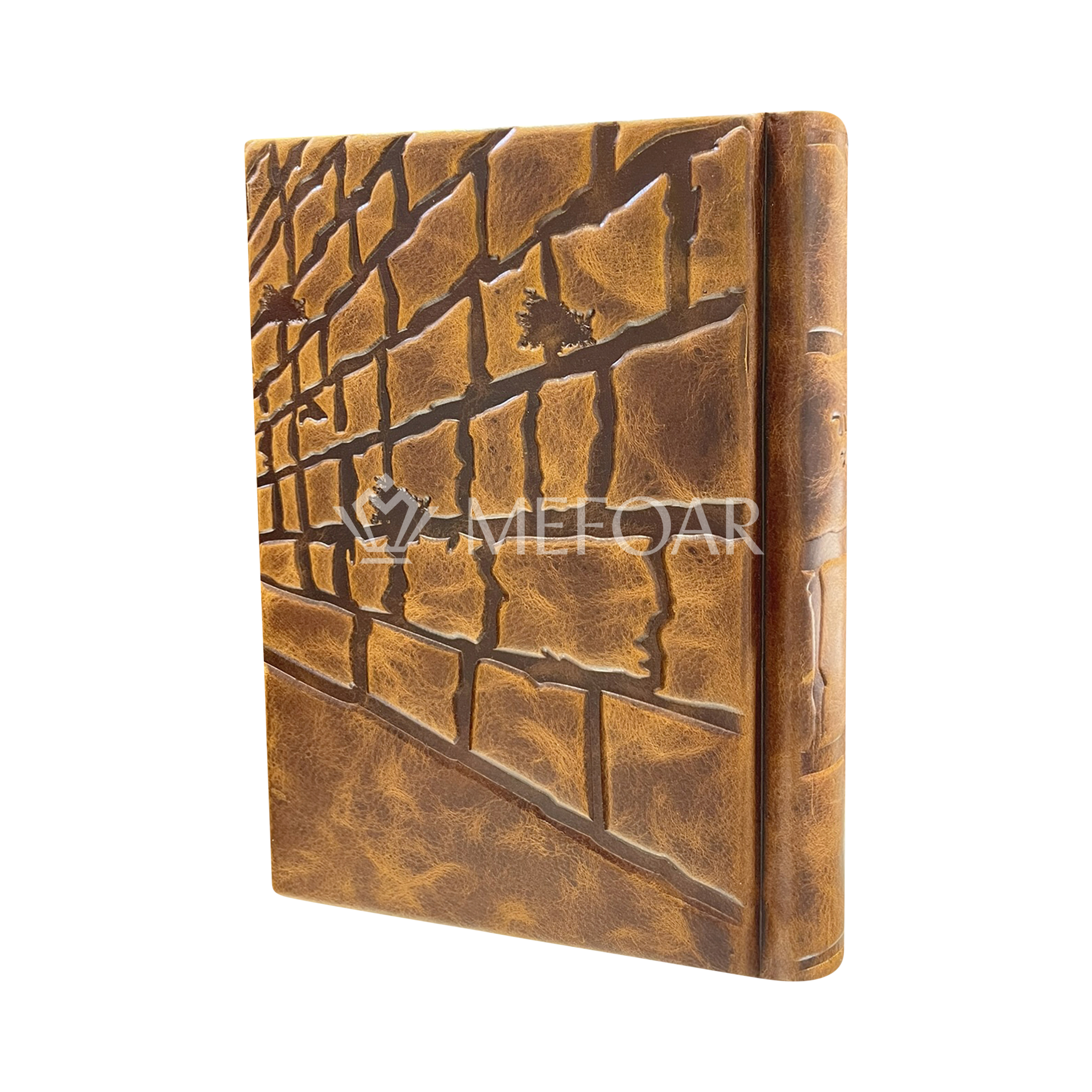 Antique Leather Tehillim Style Kosel - Judaica Accessories