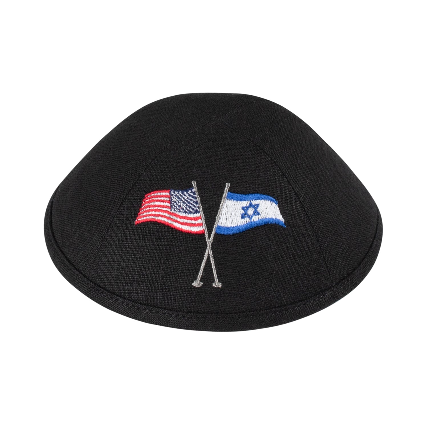 Black Linen Kippah for Upsherin - iKippah by Judaica Square