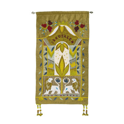 Gold Jerusalem in English Wall Hanging