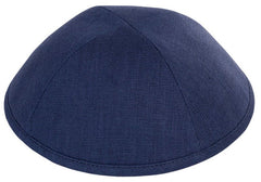 Linen Yarmulka - Navy