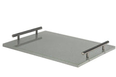 Challah Board: Lucite With Handles - Silver