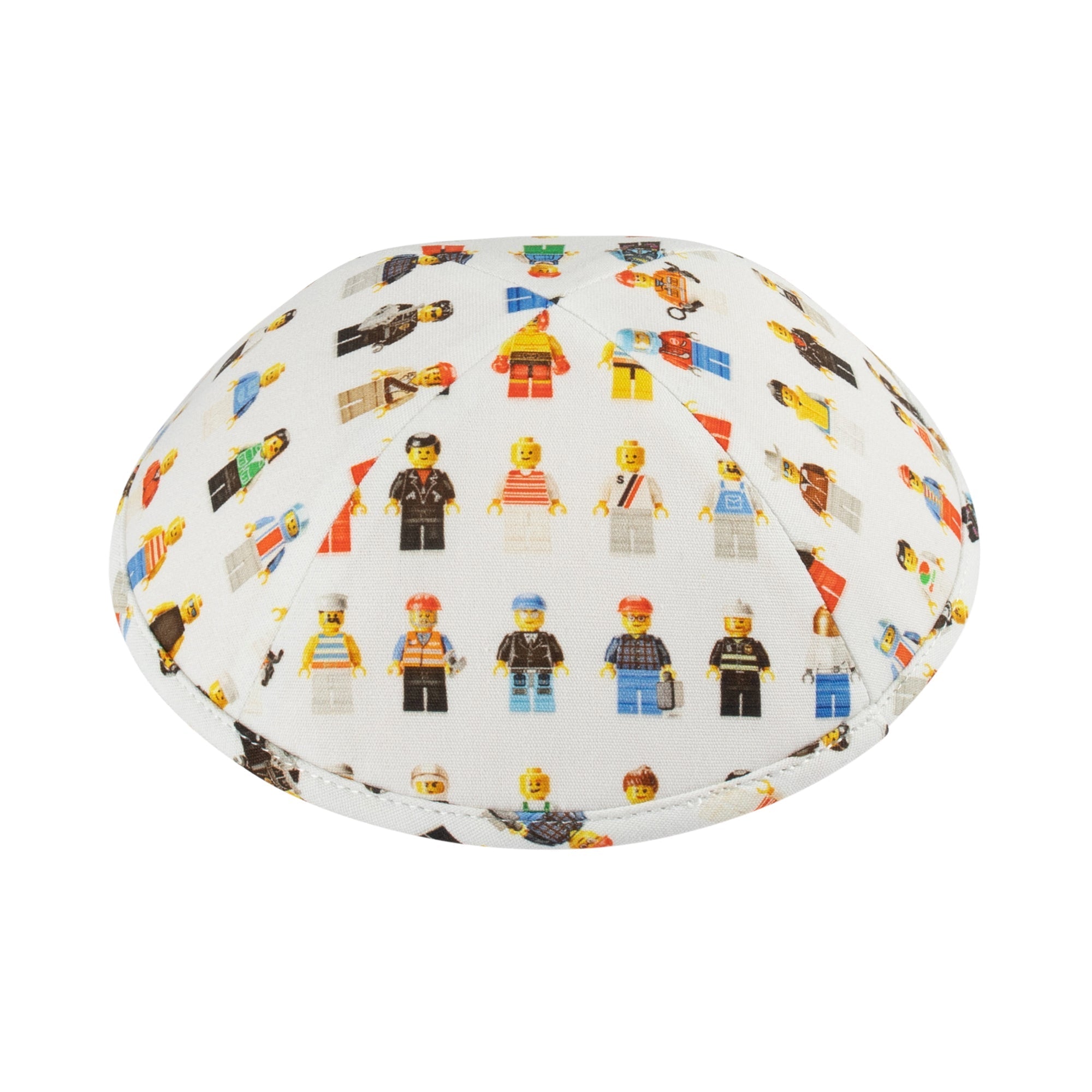 Cotton Kippah - side view showing six-panel design