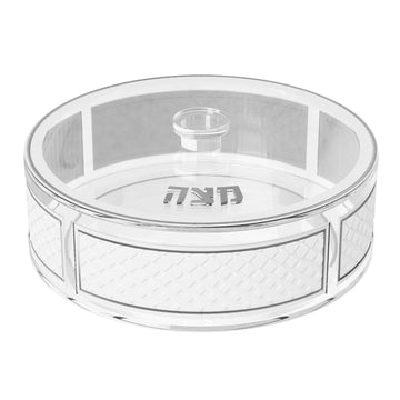 Diamond Leatherite Round Matzah Box — Pesach — Dimensions: 13.75" x 13.75" x 5"