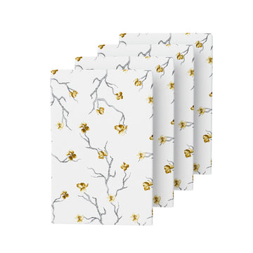 Golden Branch Napkins (4-Pack) — Holder — Dimensions: 17" x 17"