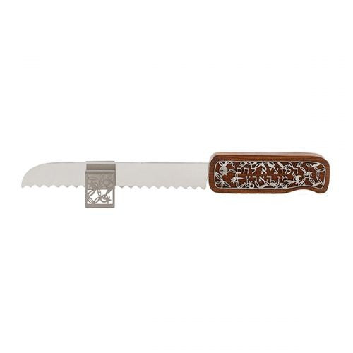 Anodized Aluminum Knife with Metal Cutout - Wood (EM-NSF4)