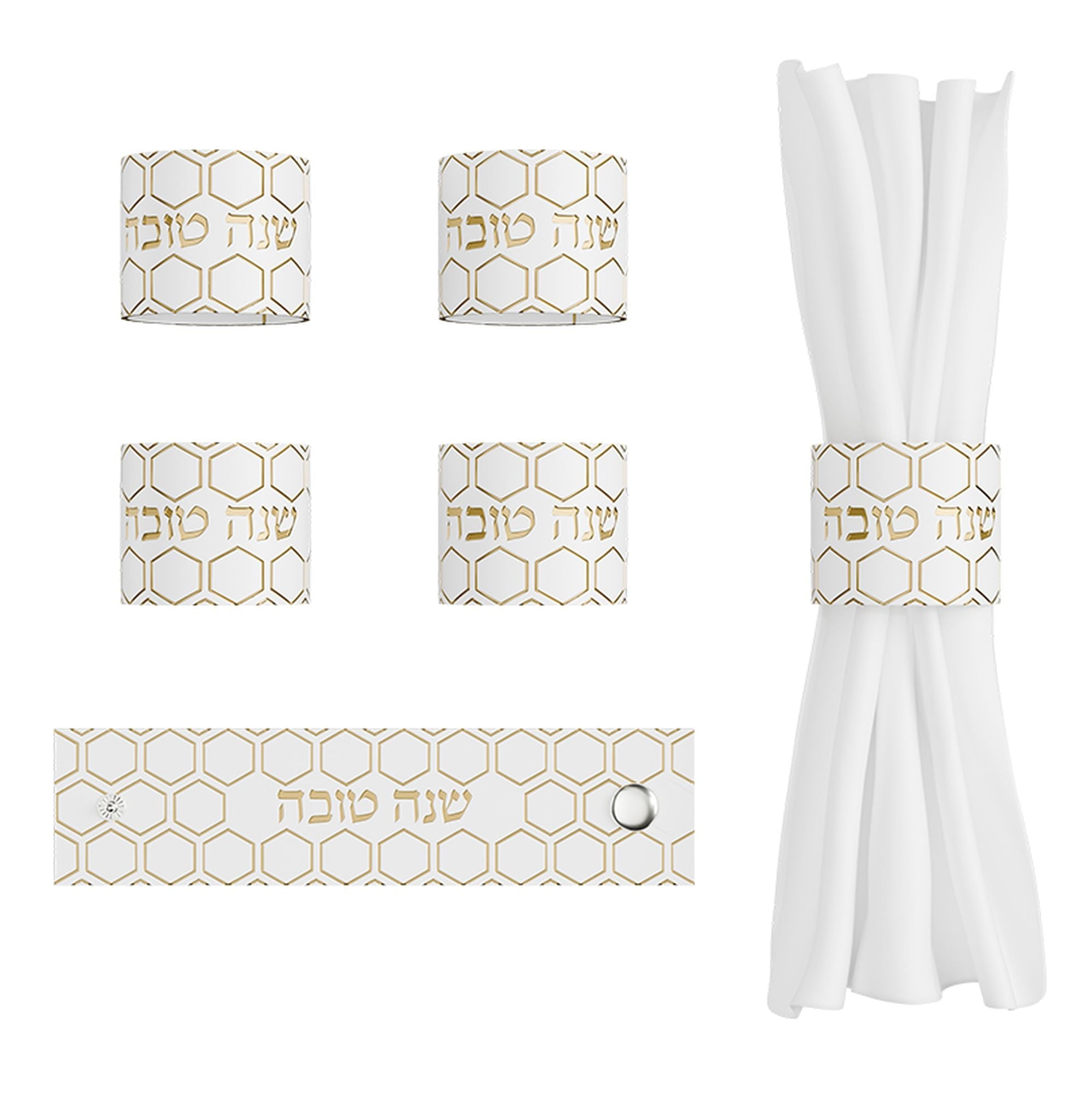 Honeycomb Rosh Hashanah Napkin Rings