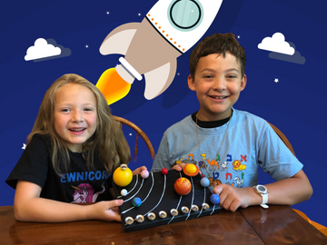 Solar system menorah kit — wooden planet pieces forming an outer space hanukkiah | Judaica Square Lakewood