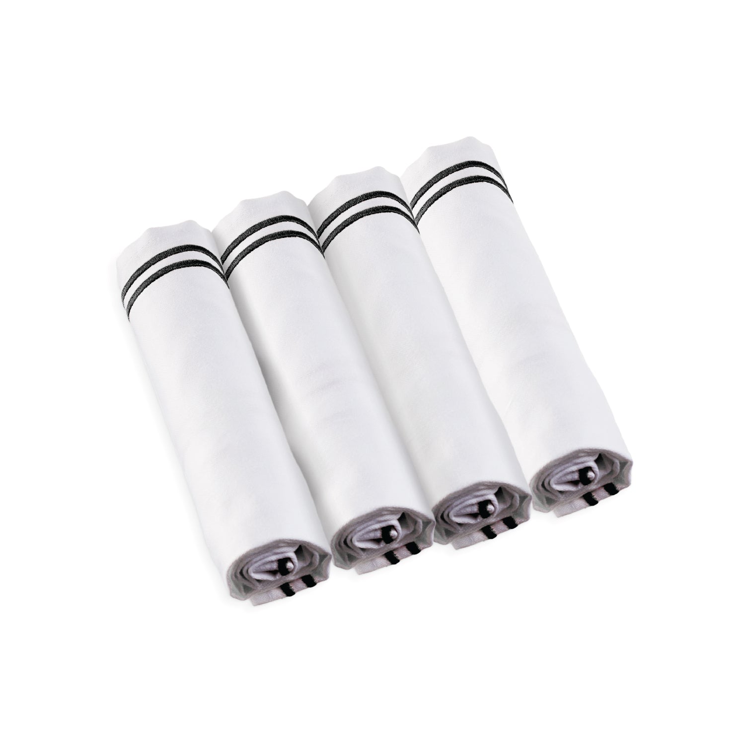 Double Rim Cloth Napkins — Black — Set of 4 — lucite Judaica decor | Judaica Square Lakewood