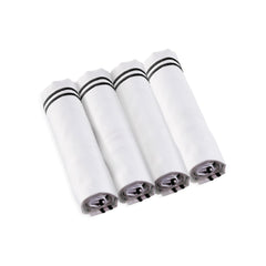 Double Rim Cloth Napkins- Black- Set of 4