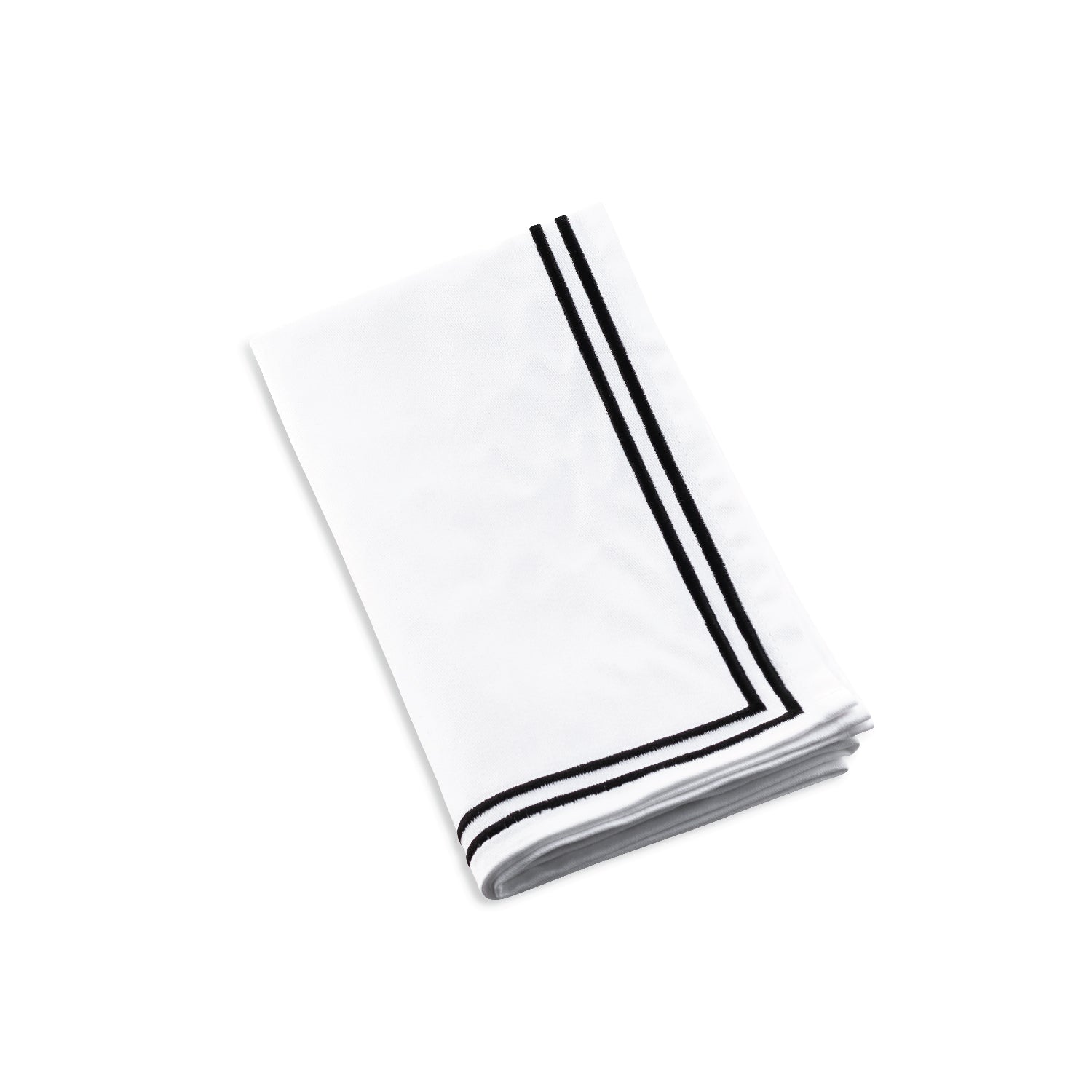 Double Rim Cloth Napkins — Black — Set of 4 — lucite Judaica decor | Judaica Square Lakewood