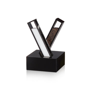 X Salt and Pepper Set — Black Lucite