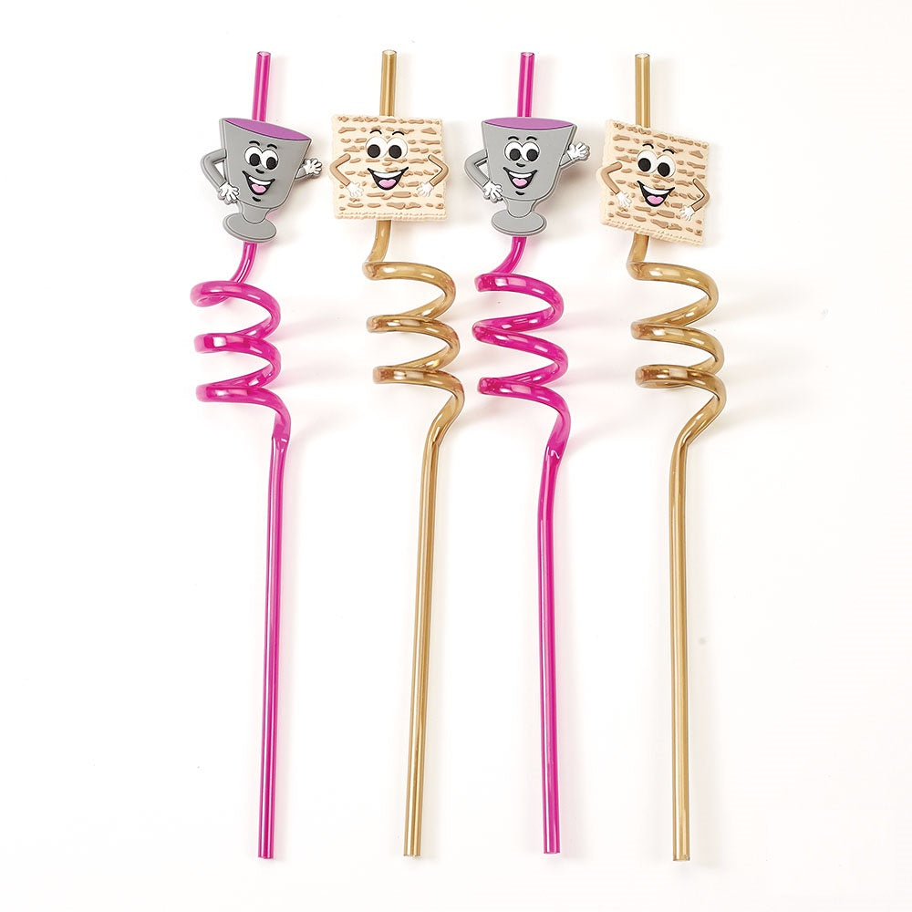 Passover Matzah and Kiddush Cup Straws (Set of 4)