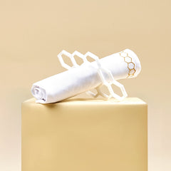 Honeycomb Napkin Rings- White Marble Lucite- Set of 4