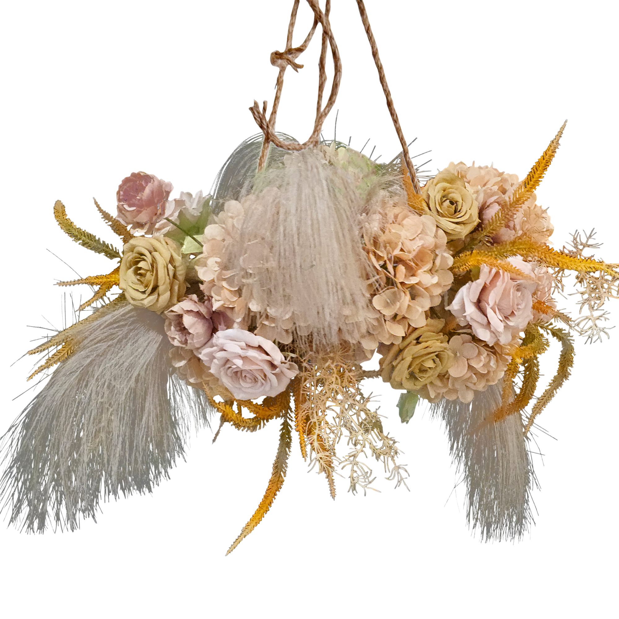 Sukka Decoration, Rustic Floral Chandelier - Judaica Accessories