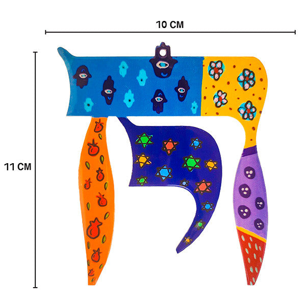 Metal Wall Hanging-4" Chai-Multicolor (EM-SHM1)