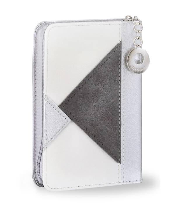 Siddur Es Ratzon: Leather Zipper Triangles - Silver