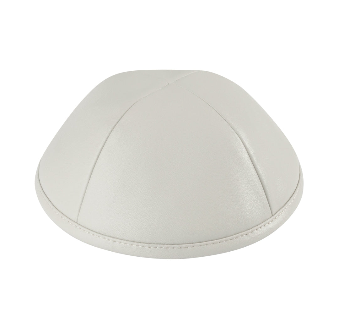 Gray Leather Kippah for Shabbos - iKippah by Judaica Square