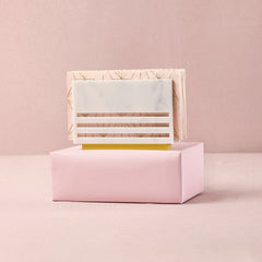 Triple Line Napkin Holder- White Marble Lucite