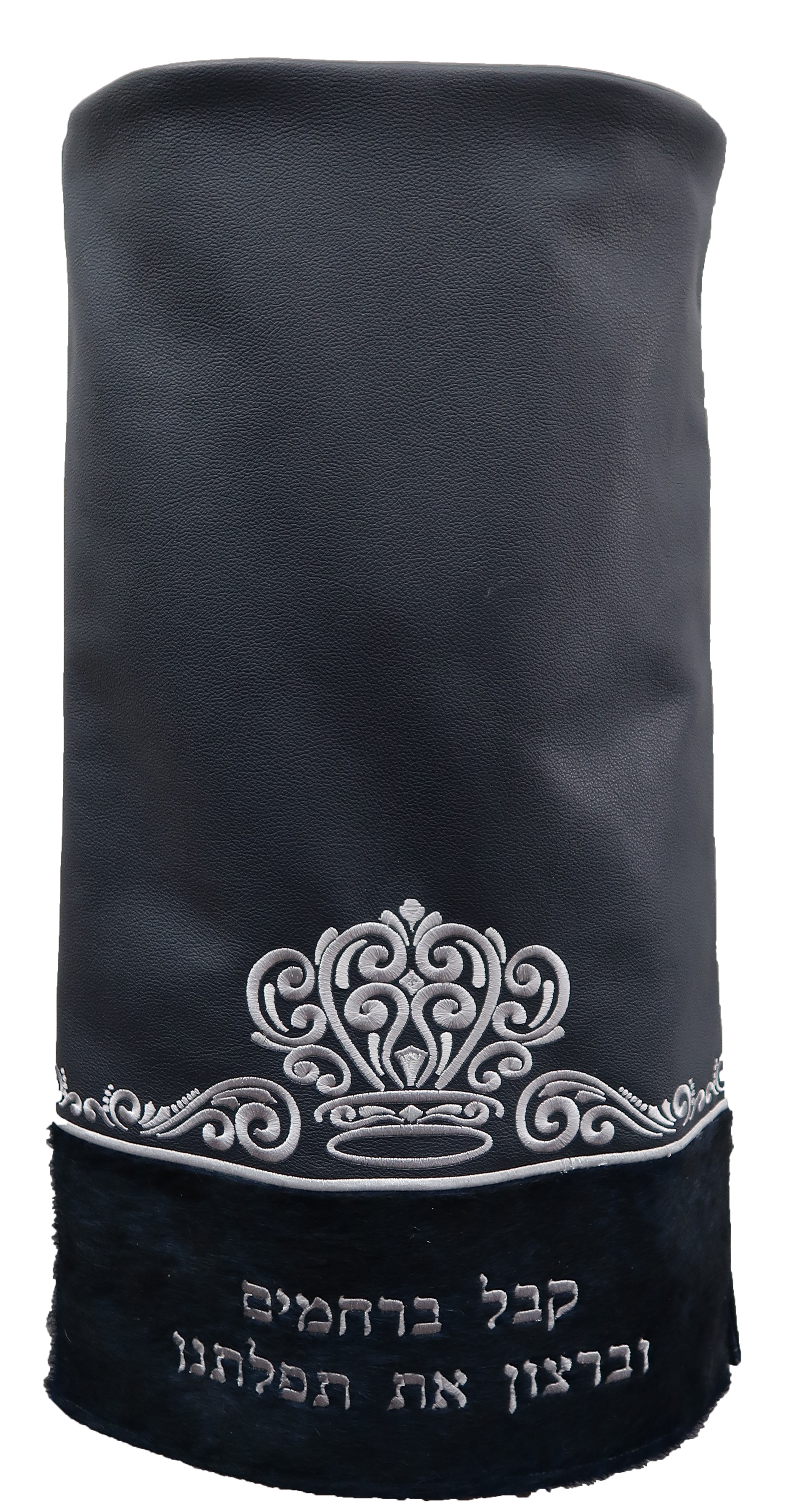Prestige Velvet Torah Mantel — Crown Design, Prestige Collection (TM265-NV)