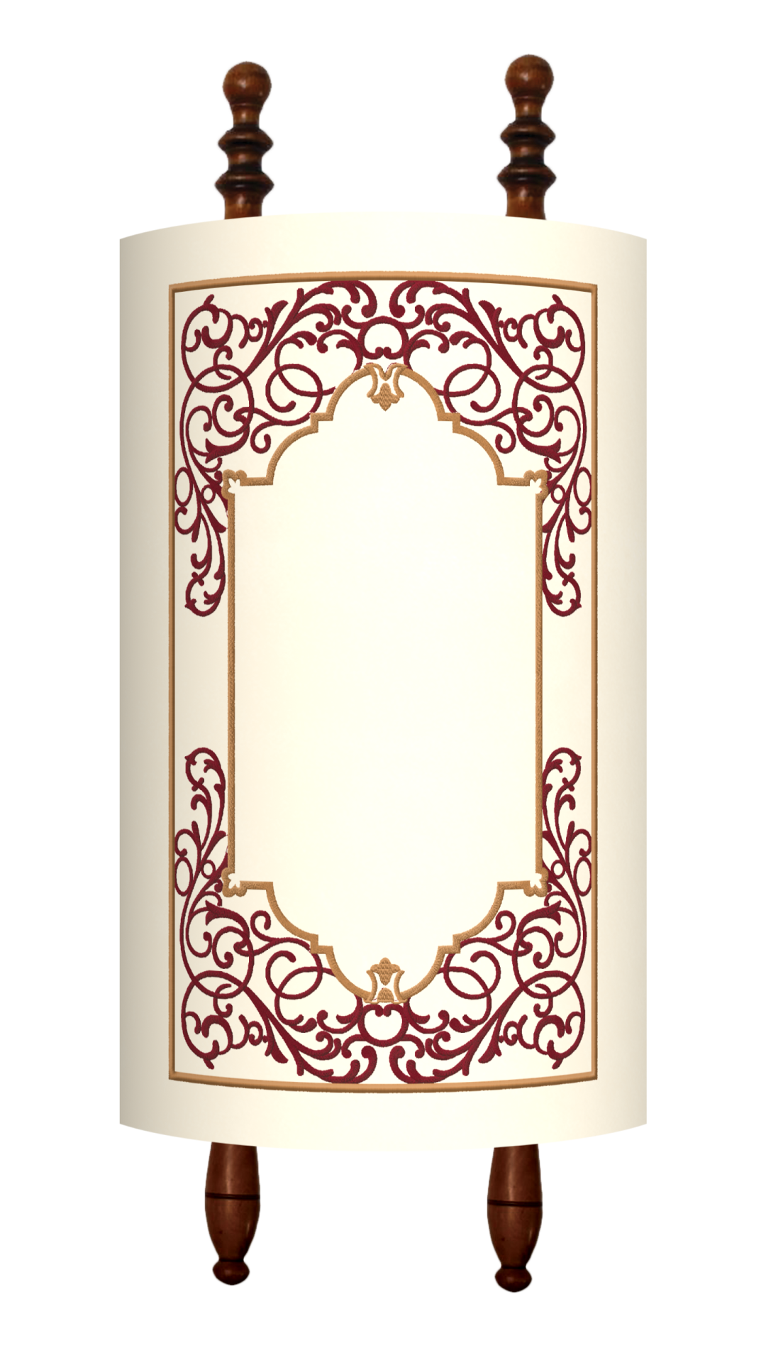 Prestige Exclusive Velvet Torah Mantel (TM70-WH)