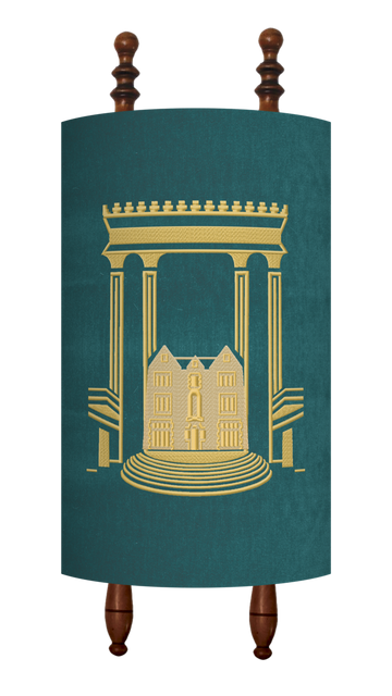 Prestige Velvet Torah Mantel — Bais Hamikdash & 770 Design, Classic Collection (TM780-TL)