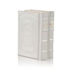Artscroll Interlinear Siddur: Weekday & Shabbos Set - White Antique Leather