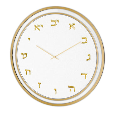 Woven Leatherite Wall Clock — Dimensions: 20" diameter