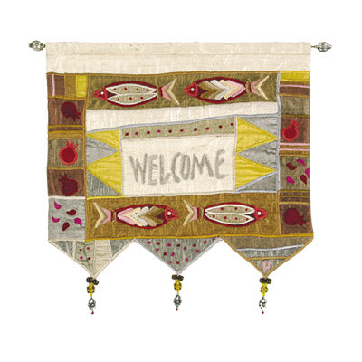 English Gold Fish Welcome Wall Hanging
