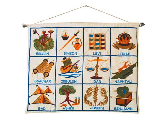 White Twelve Tribes English Wall Hanging