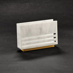 Triple Line Napkin Holder- White Marble Lucite