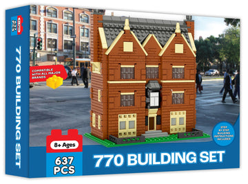 770 Building Set box with the finished red-brick model, three cream-trimmed gables and a green base