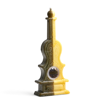 Violin Havdalah Candle With Besomim White Brown — Havdalah Set