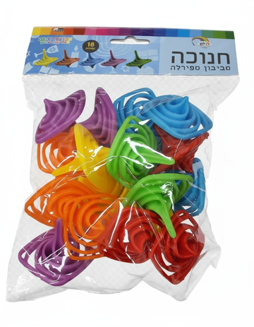 18 colored Chanukah spiral Dreidel — Dreidel