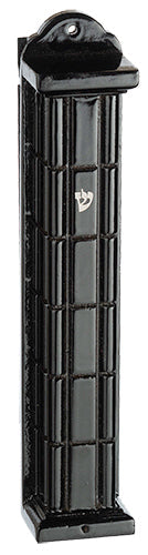 Wooden Black Mezuzah 15 cm- Squares — Mezuzah Case