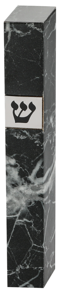 Wood Mezuzah 12 cm- "Black Marble" — Mezuzah Case