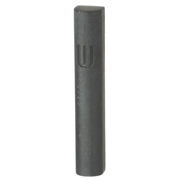 Dark gray matte cement-look mezuzah case, 15 cm, with a recessed shin at the top