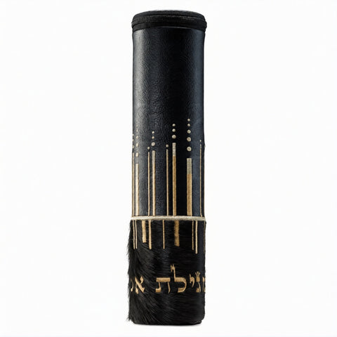 Contemporary Scroll Megilla Case Black Fur #1275