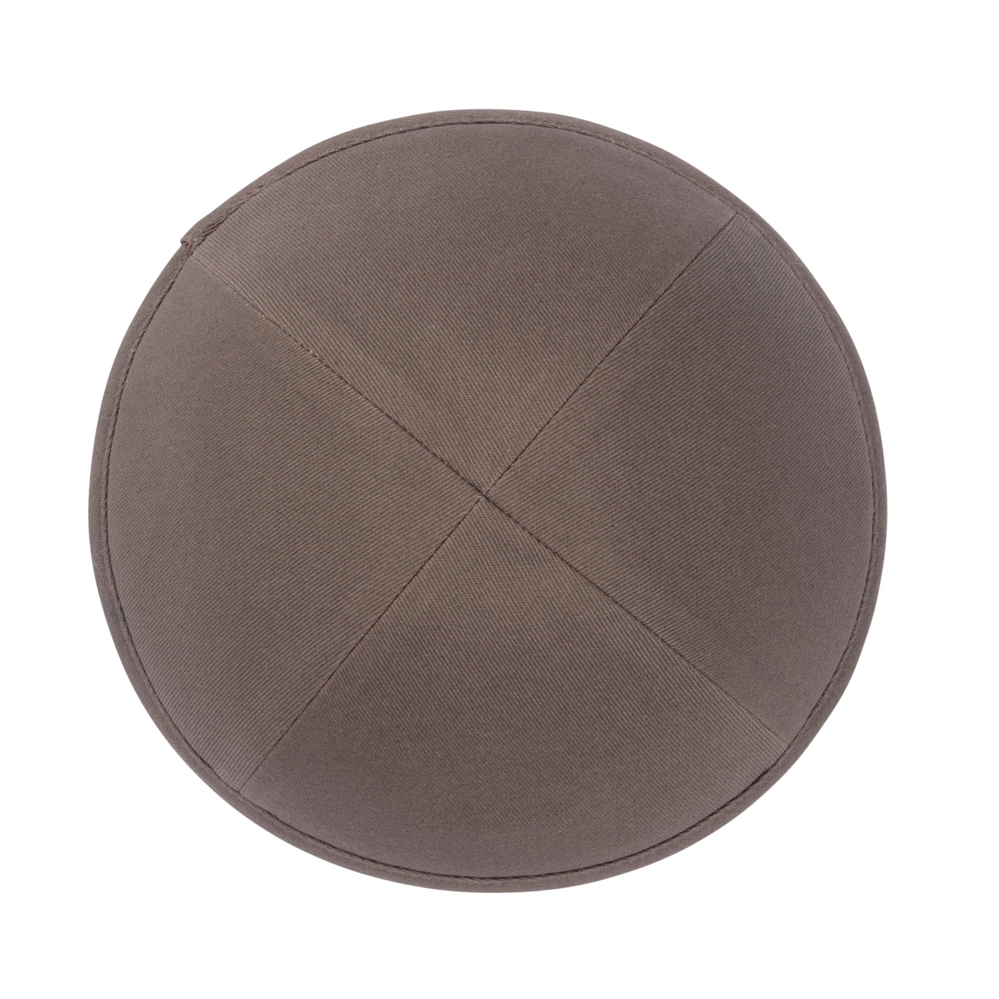 Brown Cotton Kippah - side view showing six-panel design