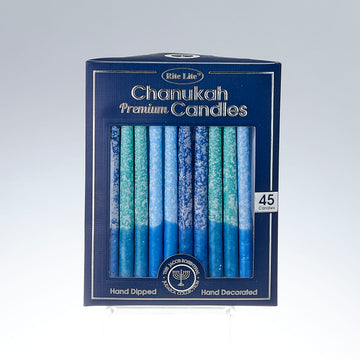 Rite Lite Premium Chanukah Candles, Frosted Shades of Blue