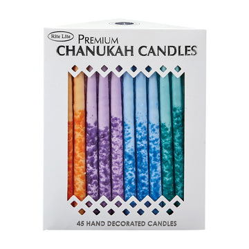 Rite Lite Premium Chanukah Candles, Hand Decorated Multi