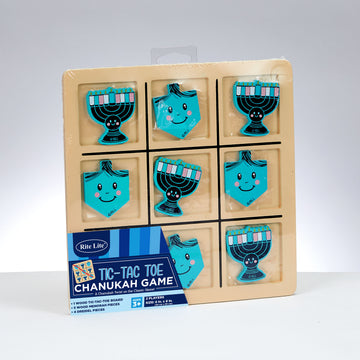 Rite Lite Chanukah Wood Tic Tac Toe Game, 8 x 8 Inch