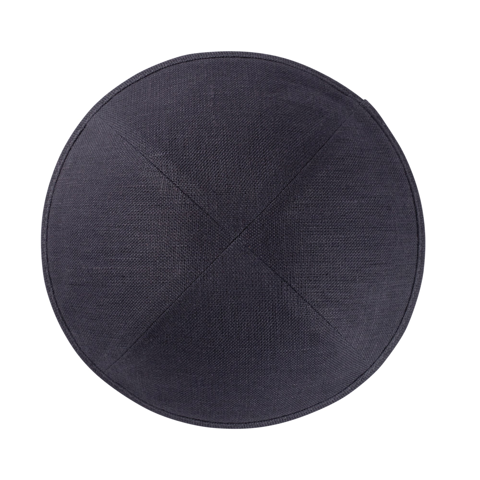 Linen Kippah - side view showing six-panel design