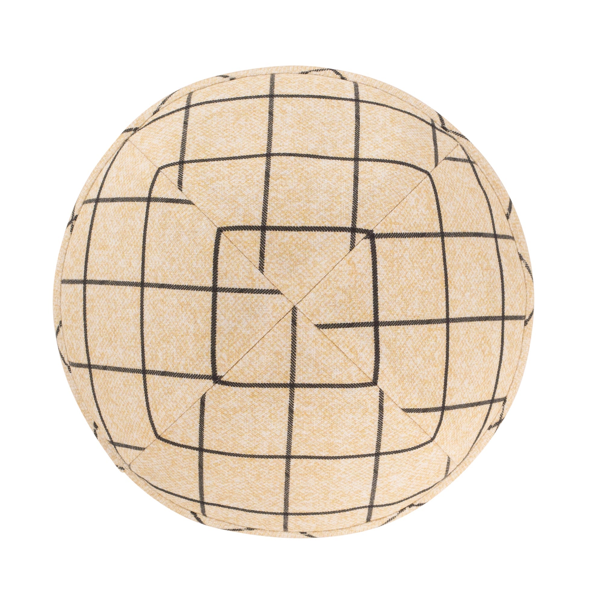 Cream Yarmulka Kippah - side view showing six-panel design