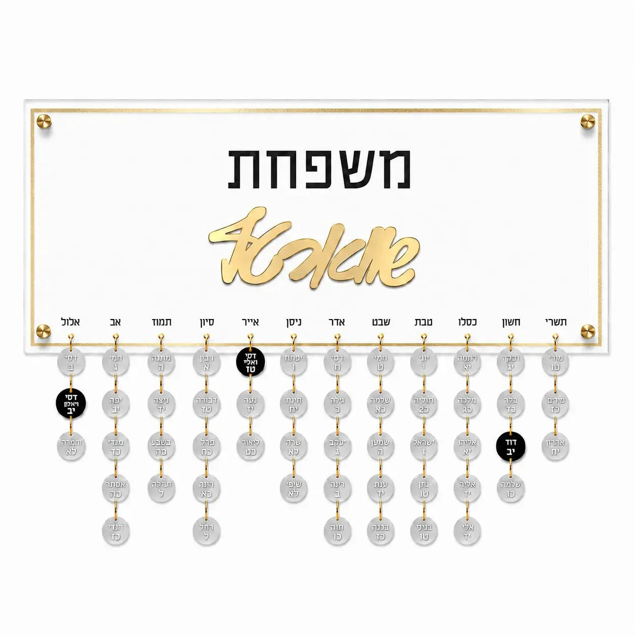 Custom Family Occasion Calendar — Personalized Lucite Calendar view 2 | Judaica Square Lakewood