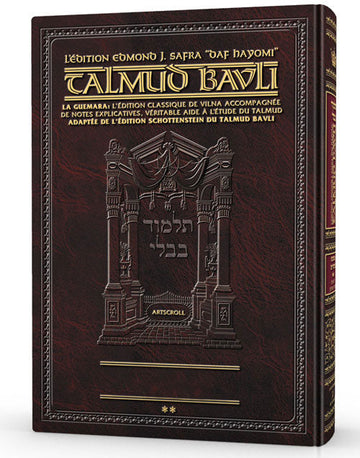 Succah volume 1, daf 2a-29b, on the front cover of a 416-page French Daf Yomi hardcover